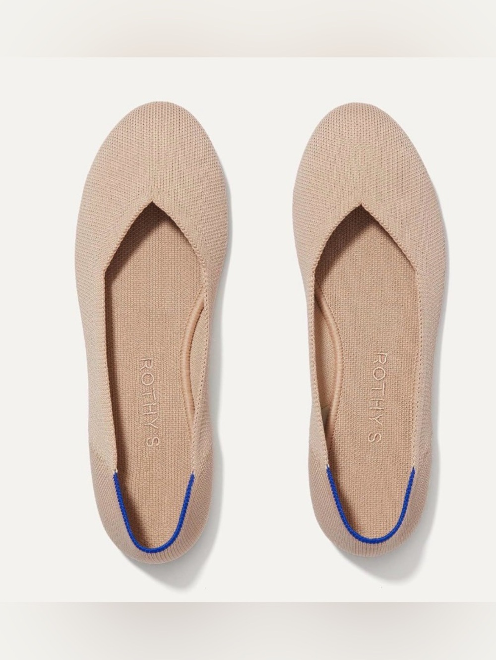 Rothy's The Flat Women's Slip-On Shoes Ballet Flats Ecru Tan Size 6 New - Picture 3 of 16